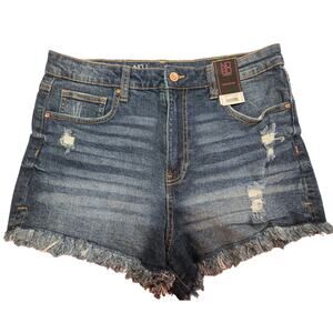 NOBO Super High Rise Distressed Raw Hem Jean Shorts Size 13